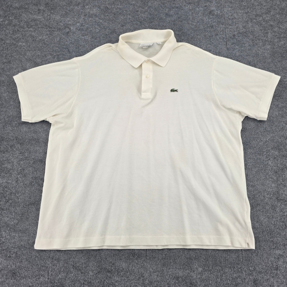 Lacoste Classic Fit White Cotton Pique Polo Shirt Mens US 4XL FR 9 FA10640